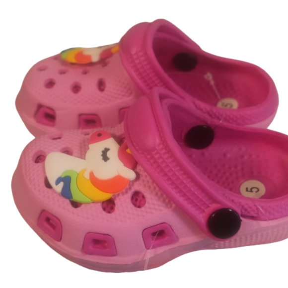 Coastal kick toddler two tone  Pink Fuchsia Crogs Size 8  Baby Infant - Picture 3 of 16